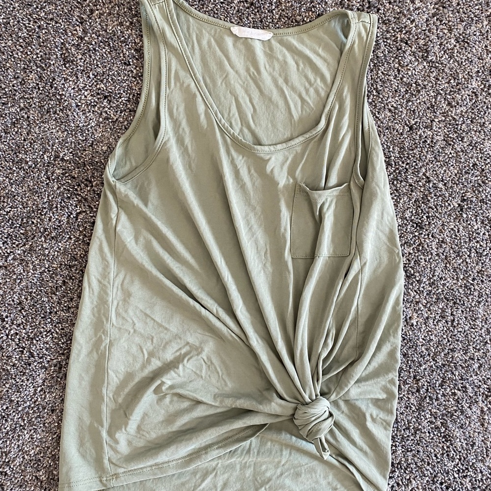 Light Sage Green Pocket Tank Size M